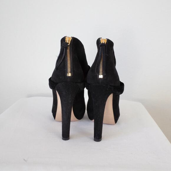 Miu Miu Black Suede Sandals Heels with Velvet Bow 38 - Picture 4 of 9